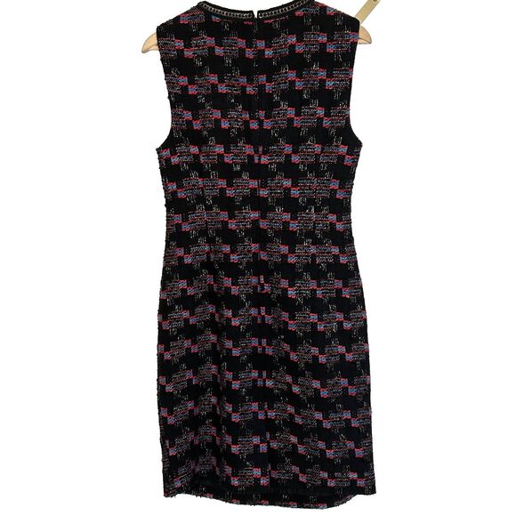 Trina Turk Goodnight Tweed Sheath Dress Size 10 Embroidered Colorful Sleeveless - Picture 9 of 10